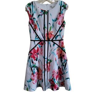 Versona Women's White Floral Sleeveless Dress Sz 4